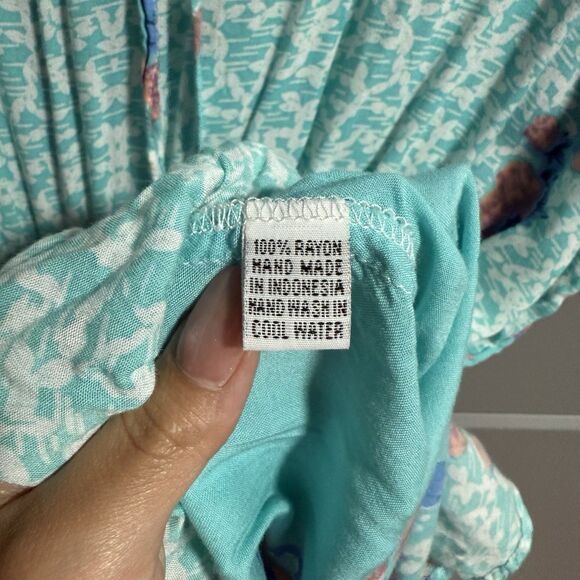 Tiare Hawaii Women Flowy Short Sleeve Romper M/L Multicolor Vacation Beachy - Picture 6 of 6